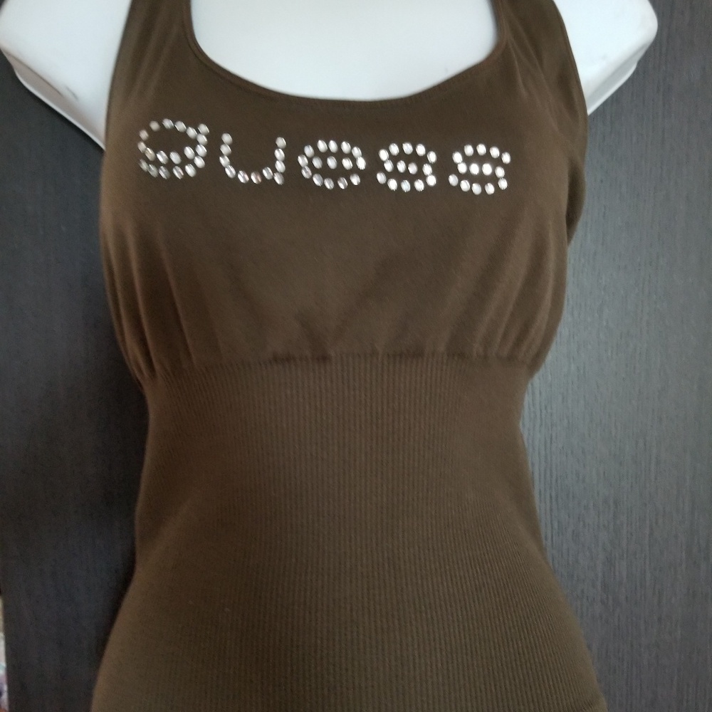 Guess Crystal Logo Halter Top